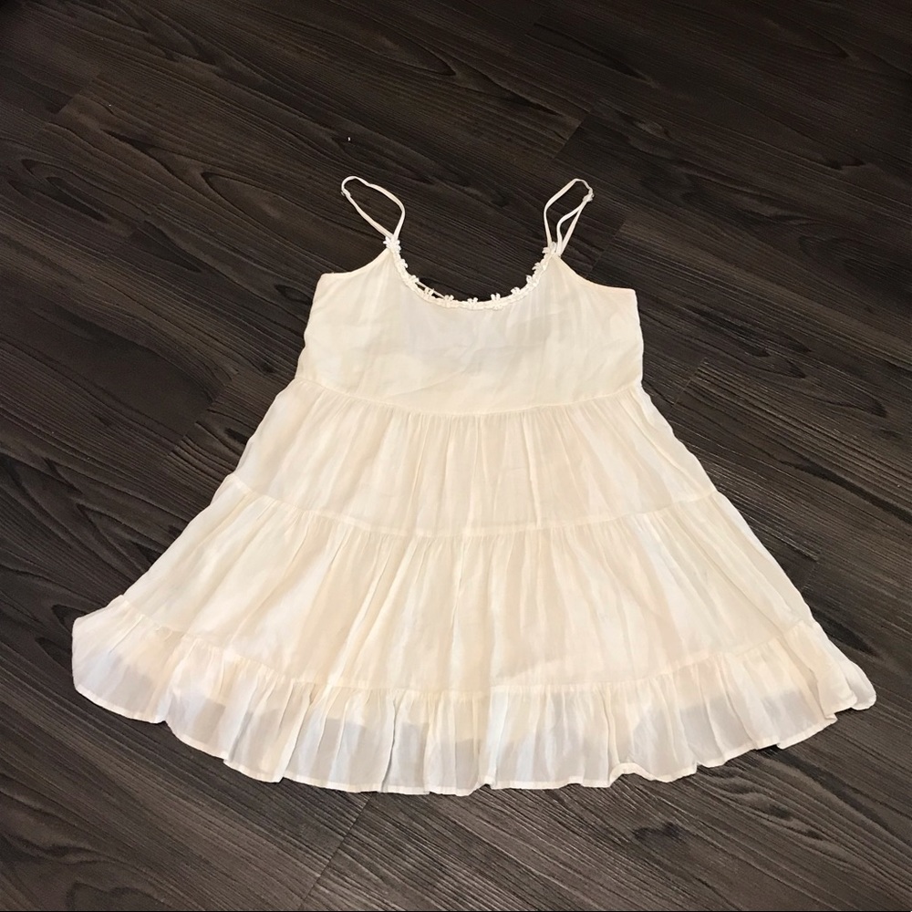 Lightweight Cream Spaghetti Strap Dress